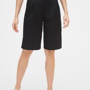 NWT GAP High Rise Belted Bermuda Shorts Black Size 6 Long Length